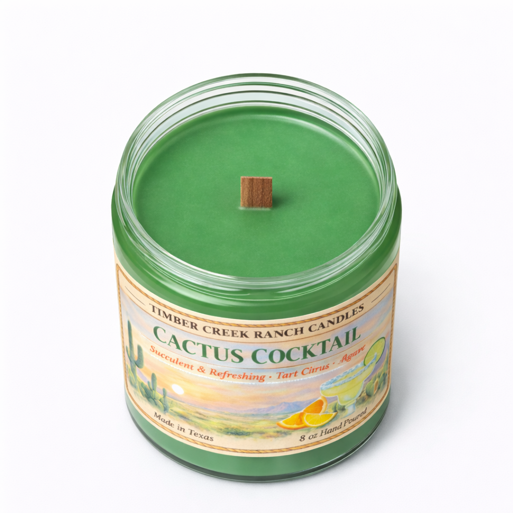Cactus Cocktail - Glass Candle 8 oz Wood Wick