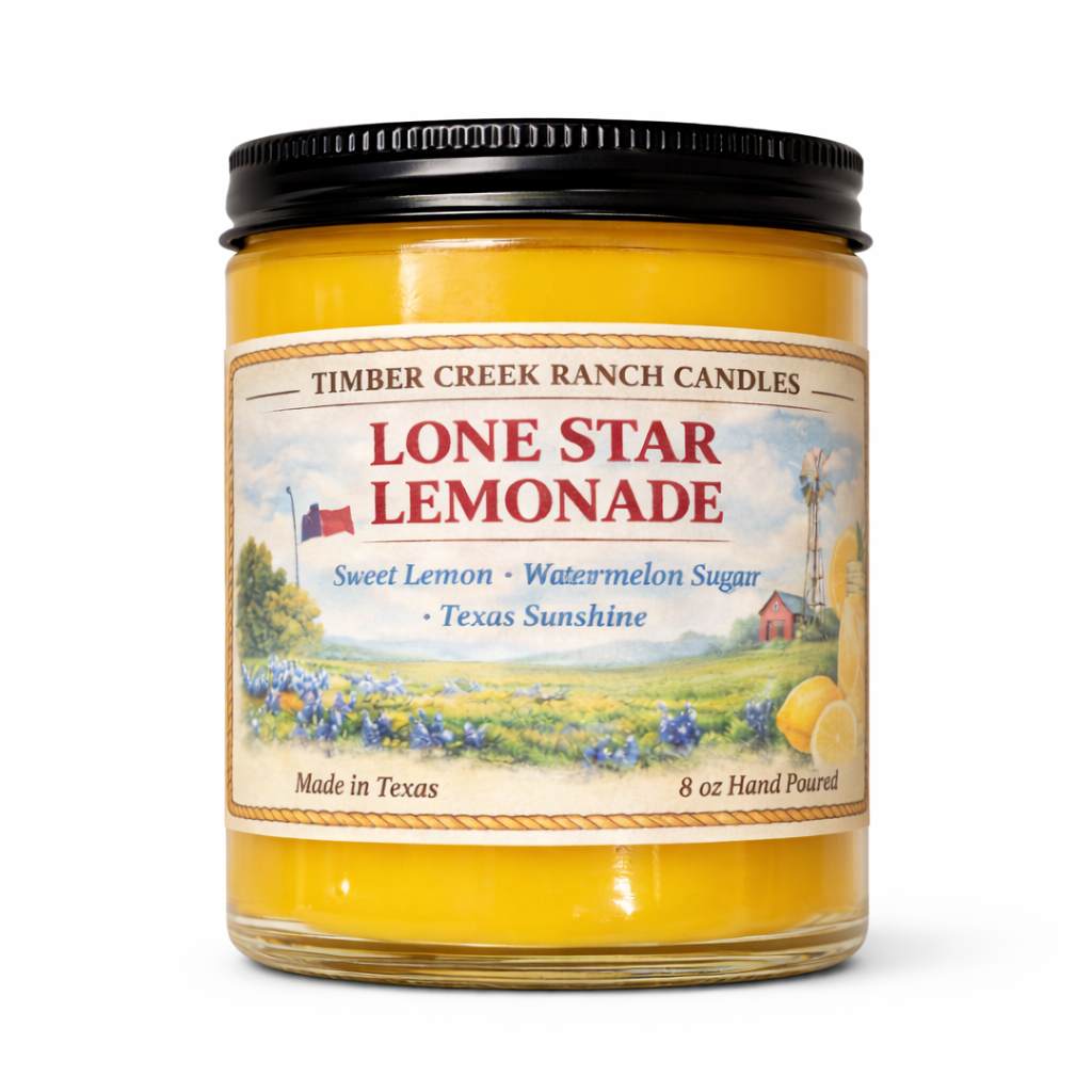 Lone Star Lemonade Scented Glass Candle, 8 oz Wood Wick