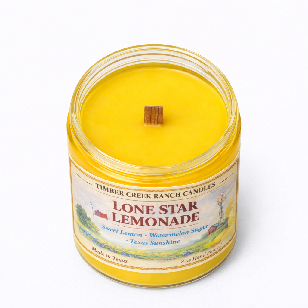 Lone Star Lemonade Scented Glass Candle, 8 oz Wood Wick