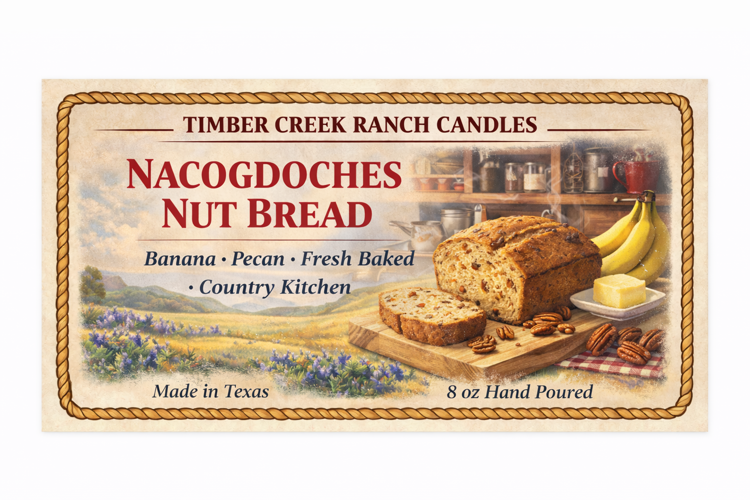 Nacogdoches Nut Bread Candle – 8 oz Hand Poured | Timber Creek