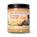 Sundown Cowgirl Glass Candle, 8 oz Wood Wick