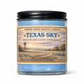 Texas Sky Blue Glass Candle, 8 oz Wood Wick